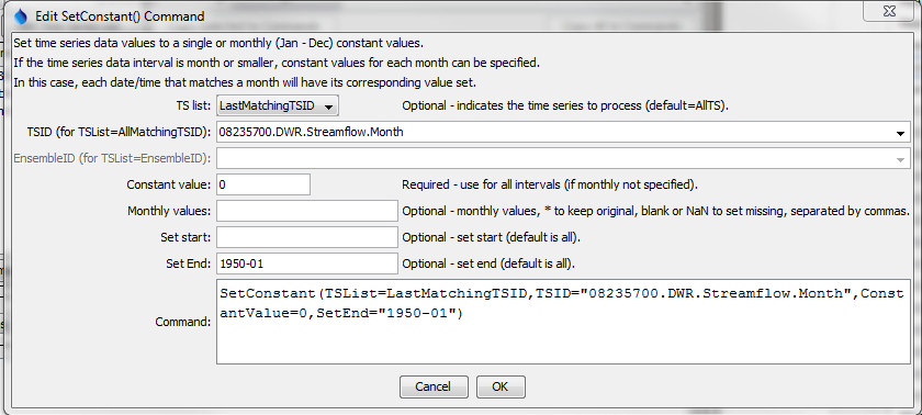 SetConstant command editor
