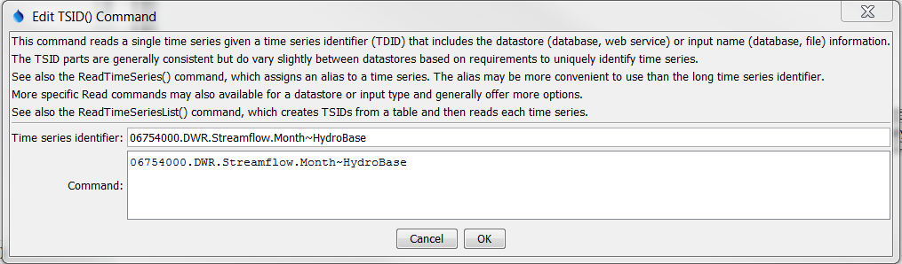 TSID for HydroBase time series