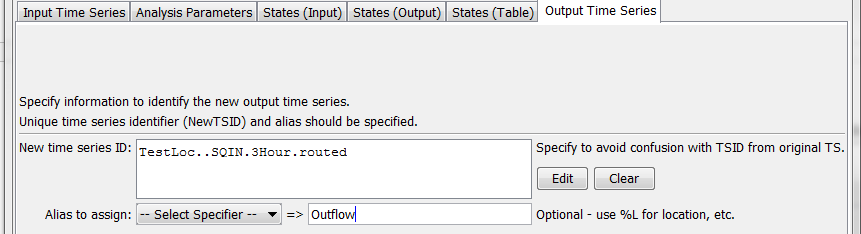 VariableLagK command editor for Output Time Series parameters