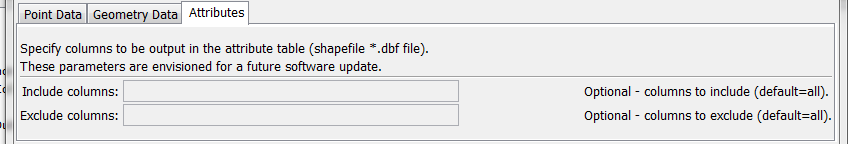 WriteTableToShapefile command editor for Attribute parameters