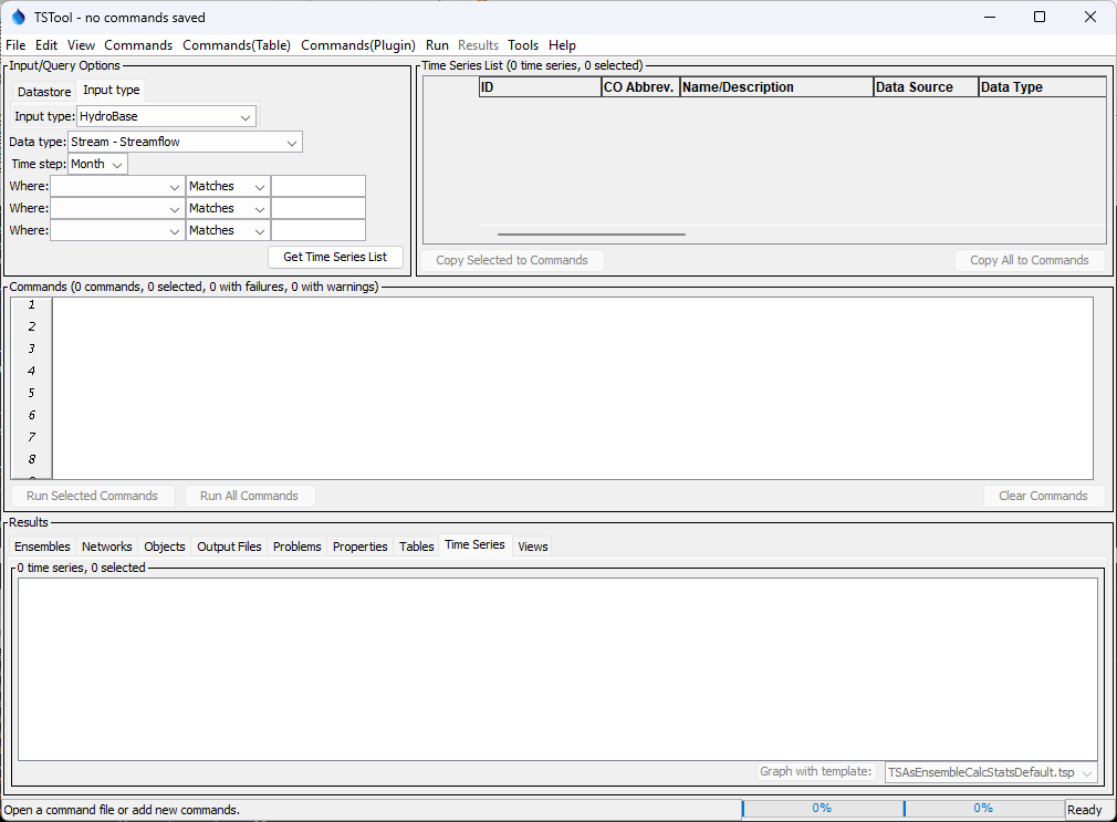 Initial TSTool Interface