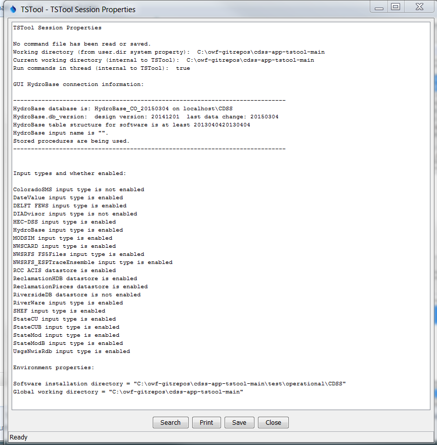 TSTool Session Properties