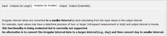 ChangeIntervalIrregularToRegular command editor for analysis to smaller parameters