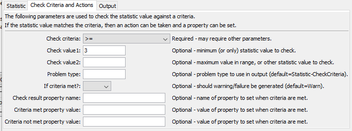 CheckFile command editor for Criteria and Action parameters