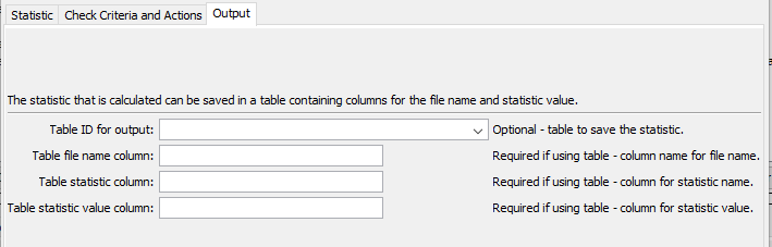 CheckFile command editor for Output parameters