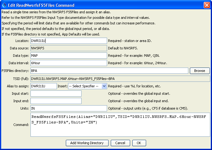 ReadNwsrfsFS5Files command editor