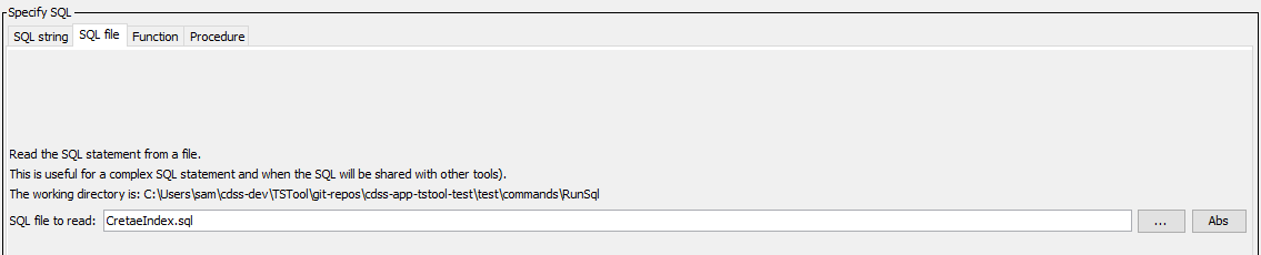 RunSql command editor for SQL file