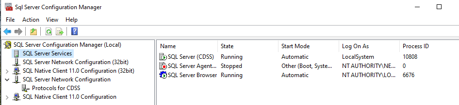 Check SQL Server Services