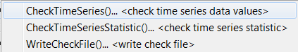 Commands: Check Time Series Menu