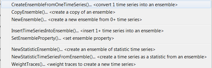 Commands: Ensemble Processing Menu