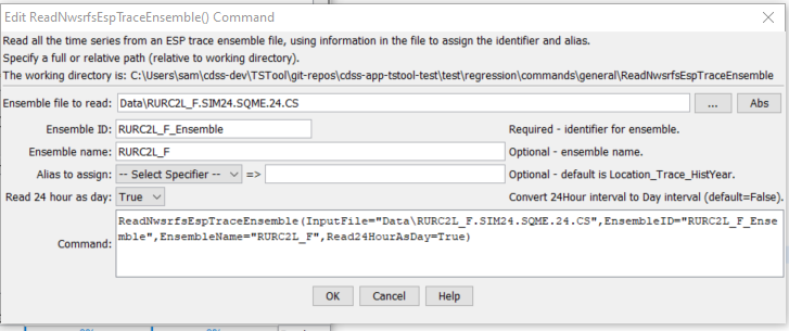 ReadNwsrfsEspTraceEnsemble command editor