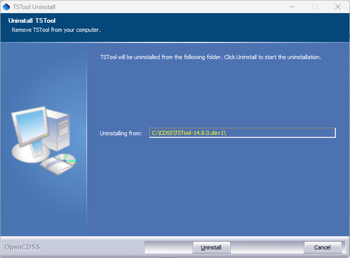 TSTool uninstall confirmation