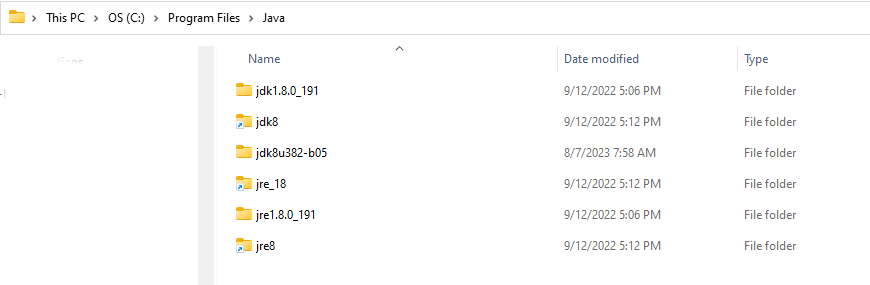 Java program folders