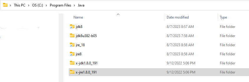 Java program folders
