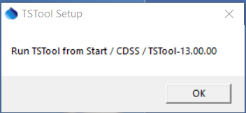 TSTool Setup Run Software Instructions
