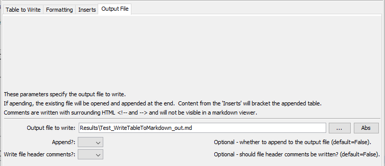WriteTableToMarkdown - CDSS / TSTool