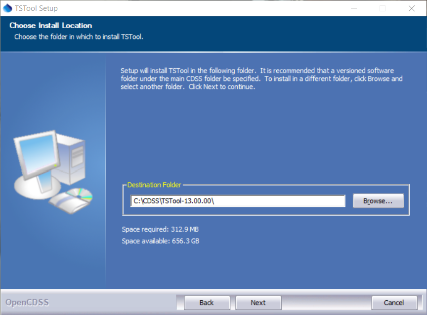 TSTool Install Choose Install Location