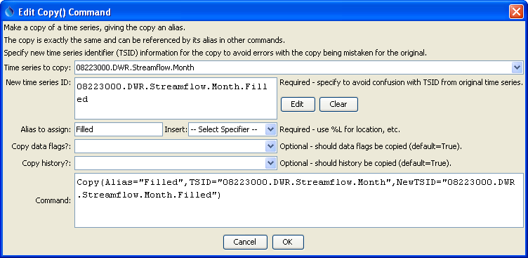 Copy command editor