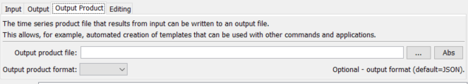 ProcessTSProduct command editor for Output Product parameters