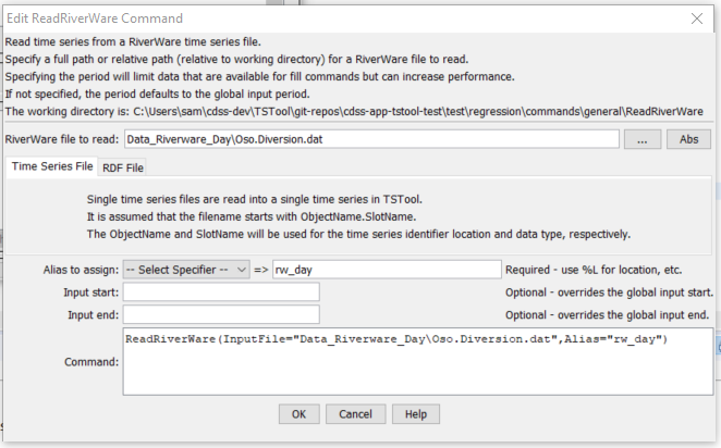 ReadRiverWare command editor