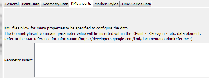 WriteTimeSeriesToKml command editor for KML Insert parameters