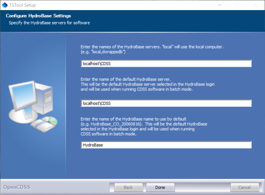 TSTool SEtup Configure HydroBase Settings