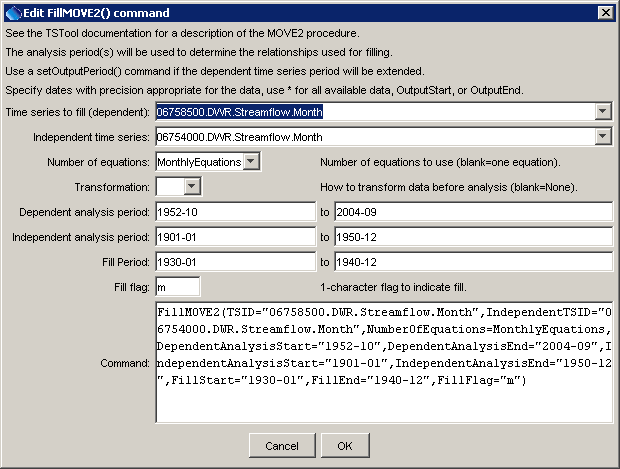 FillMOVE2 command editor