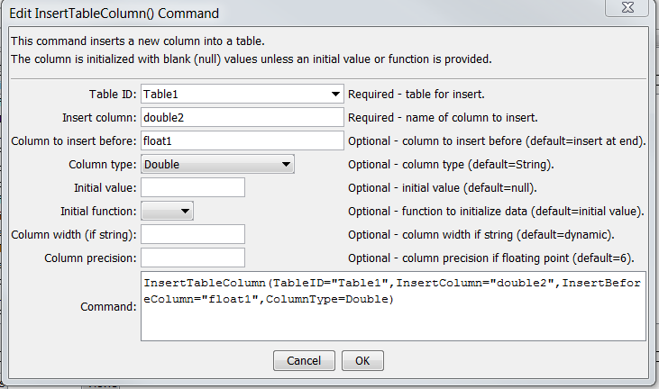 InsertTableColumn command editor