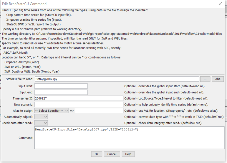 ReadStateCU command editor