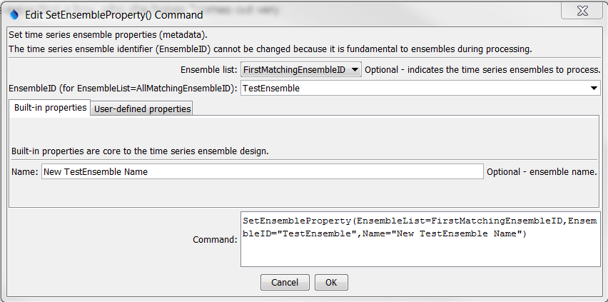 SetEnsembleProperty command editor for built-in properties