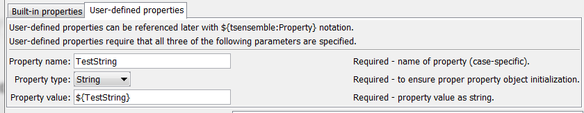 SetEnsembleProperty command editor for user-defined properties