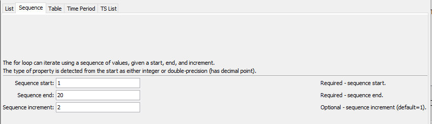 For command editor for sequence of integers