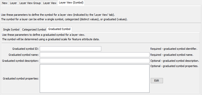 GeoMap command editor for layer view graduated symbol parameters