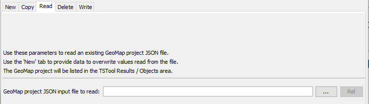 GeoMapProject command editor to read a project
