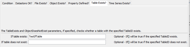 If command editor for table existence check