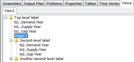 Example of tree view in TSTool results