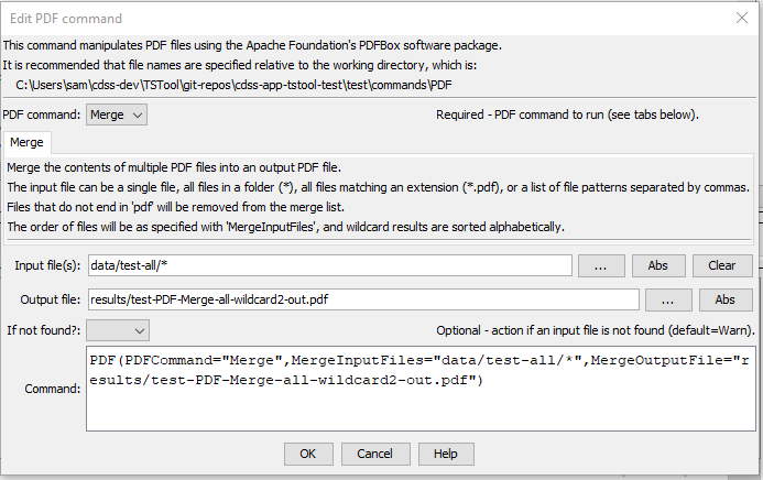 PDF command editor