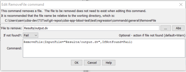 RemoveFile command editor